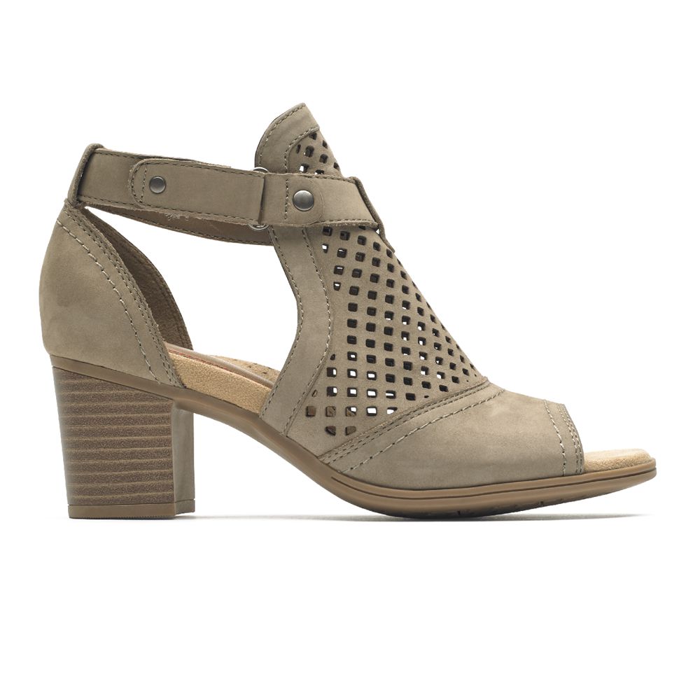 Rockport Cobb Hill Hattie Hi Cuff - Womens Heels Sandals - Taupe - NZ (DAJ-167023)